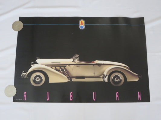 Poster Auburn Speedster Car Automotive Art Classics Unlimited Vintage 1986