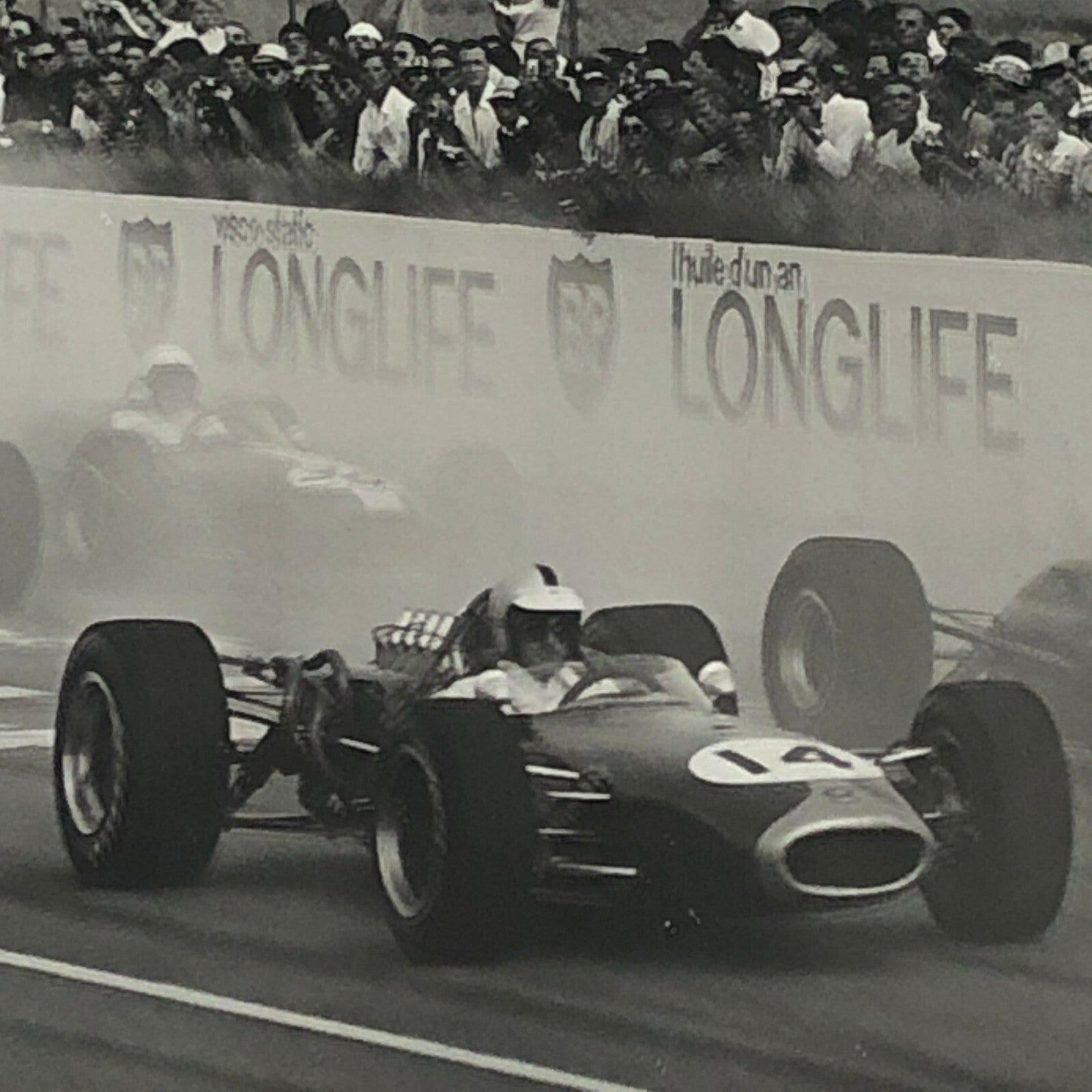 Vintage Racing Photo Photograph Reims 1968 Denny Hulme McLaren + 