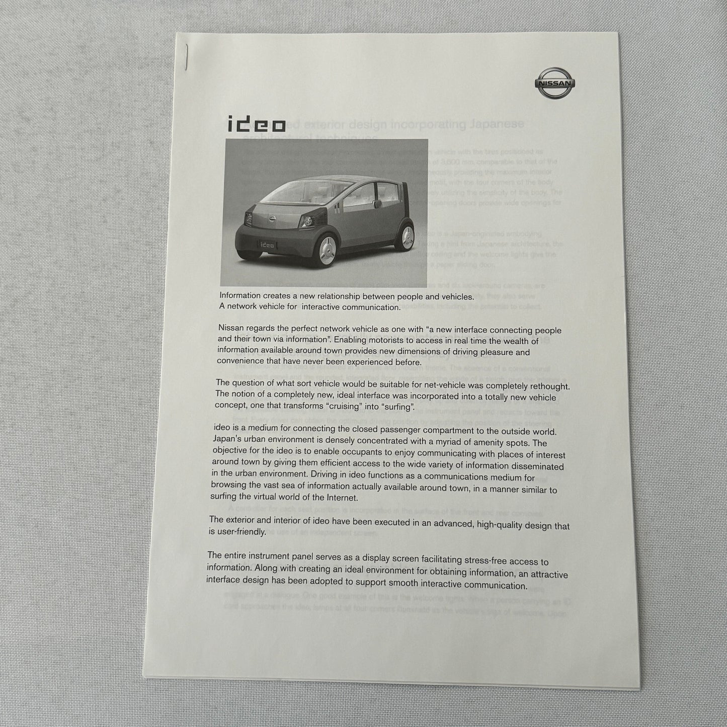 Nissan Tokyo Motor Show Concept Car Press KIt Brochure with CD Fairlady Z Nails