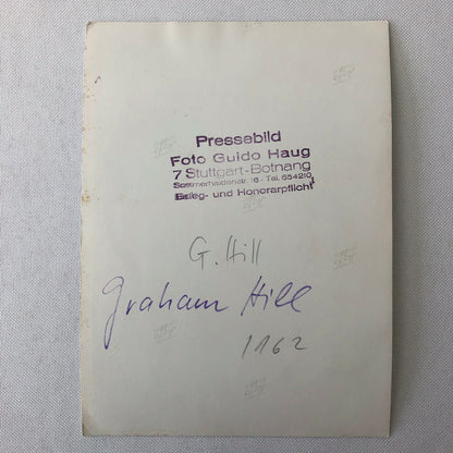 Vintage Graham Hill Racing Driver Portrait Press Photo Photograph 