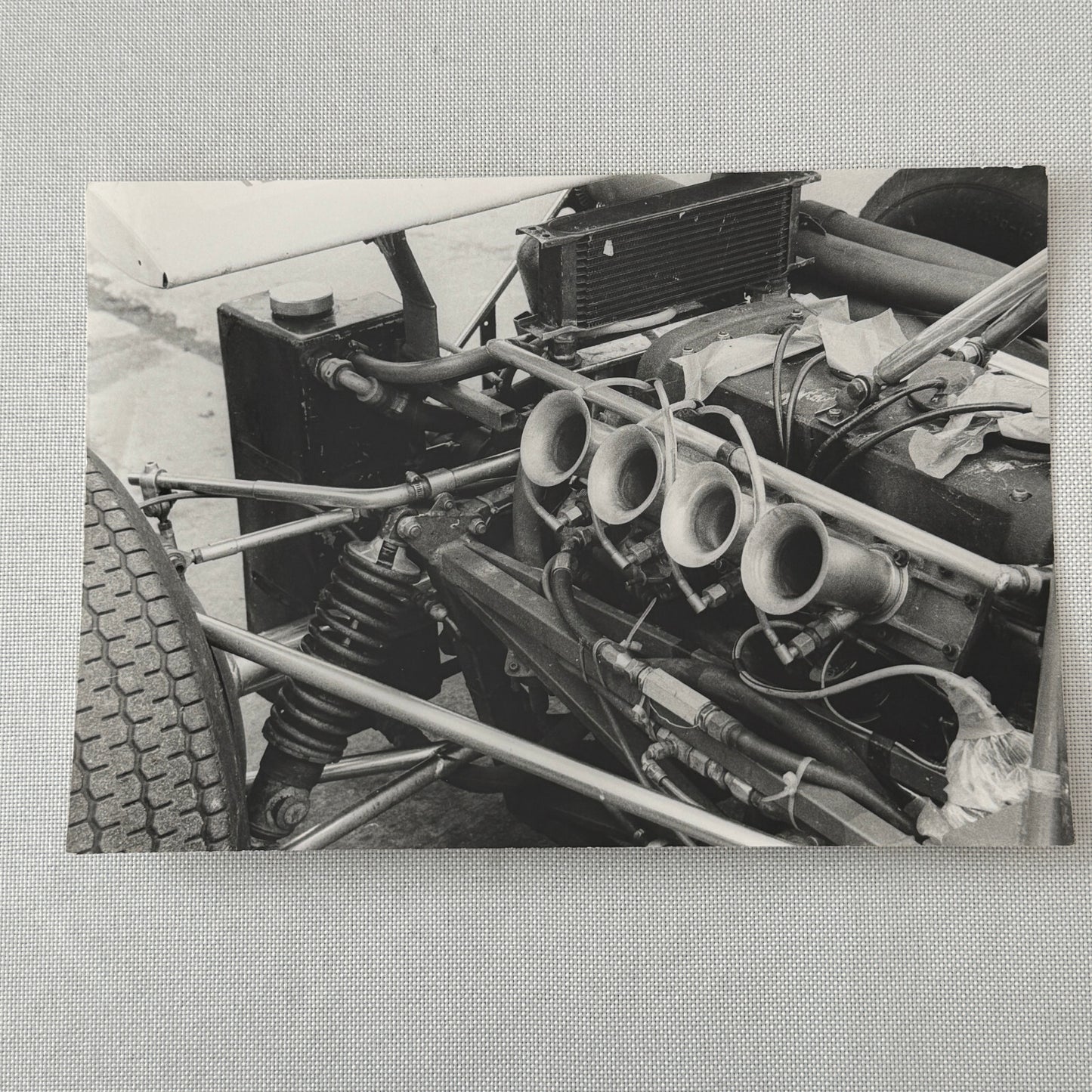 Vintage Racing Car Engine Photo Photograph Eugen Beck Photographer Stamp