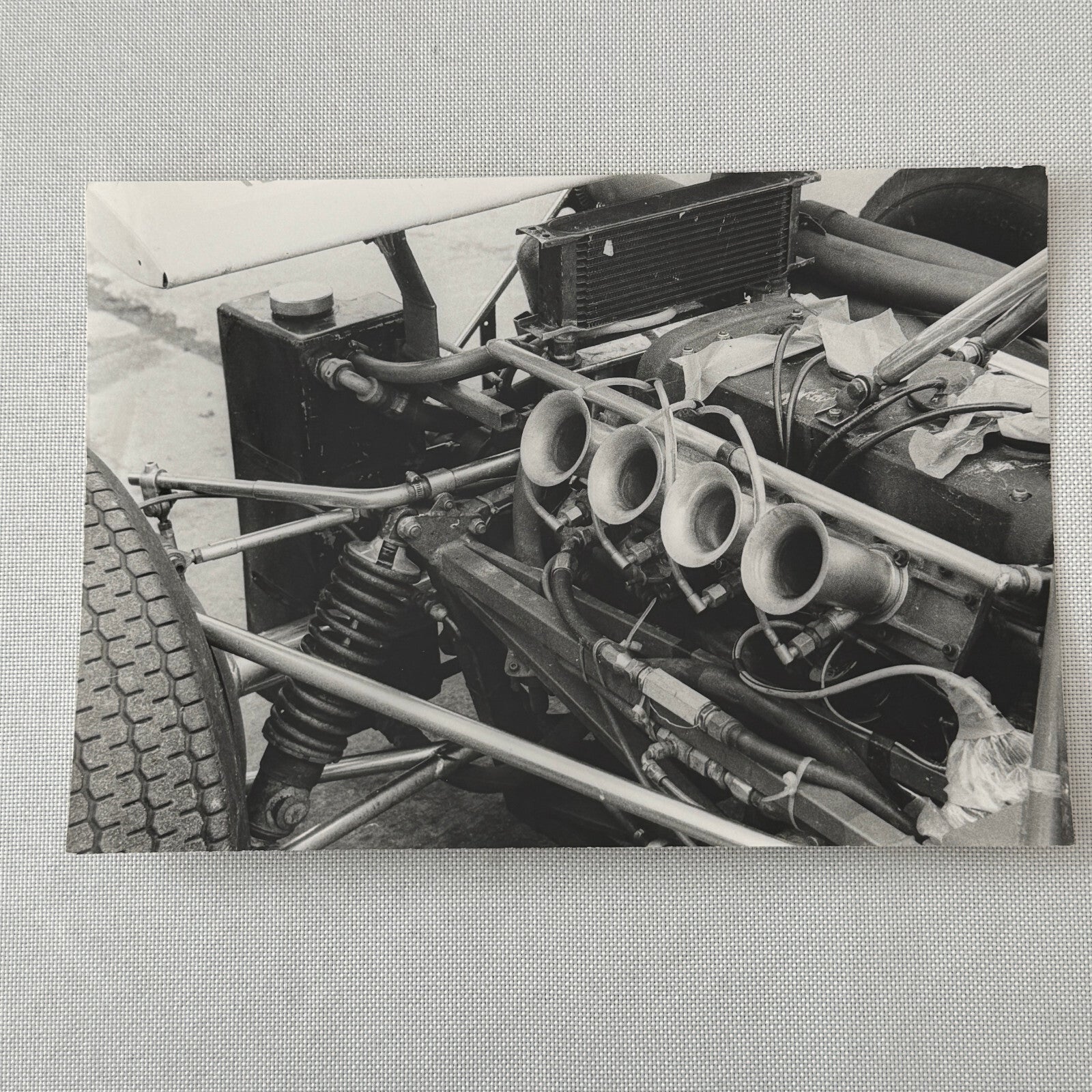 Vintage Racing Car Engine Photo Photograph Eugen Beck Photographer Stamp