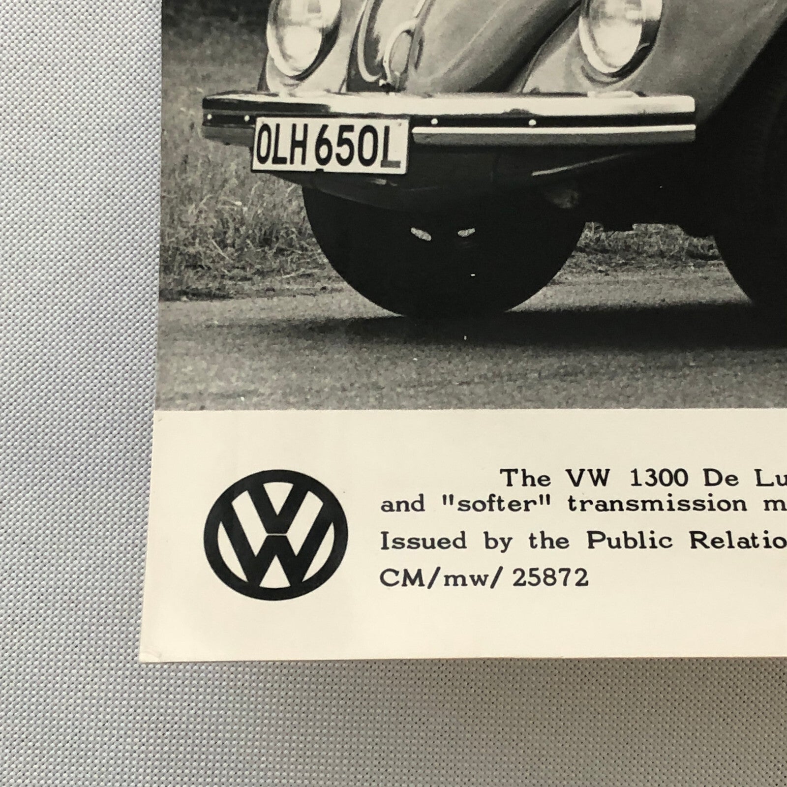 Vintage Volkswagen VW Beetle Factory Press Photo Photograph Print