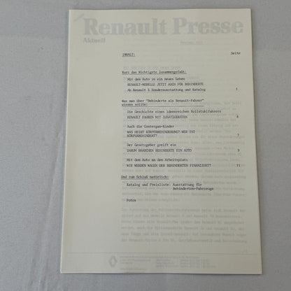 1981 Renault Disabled Driver Car Press Kit Brochure Photos Renault 5 18 Fuego