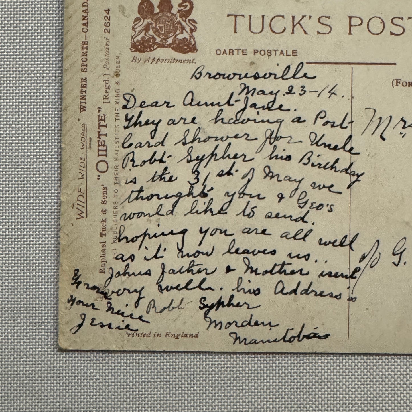 Tucks Postcard High Jump Skiing Antique Vintage Gilette