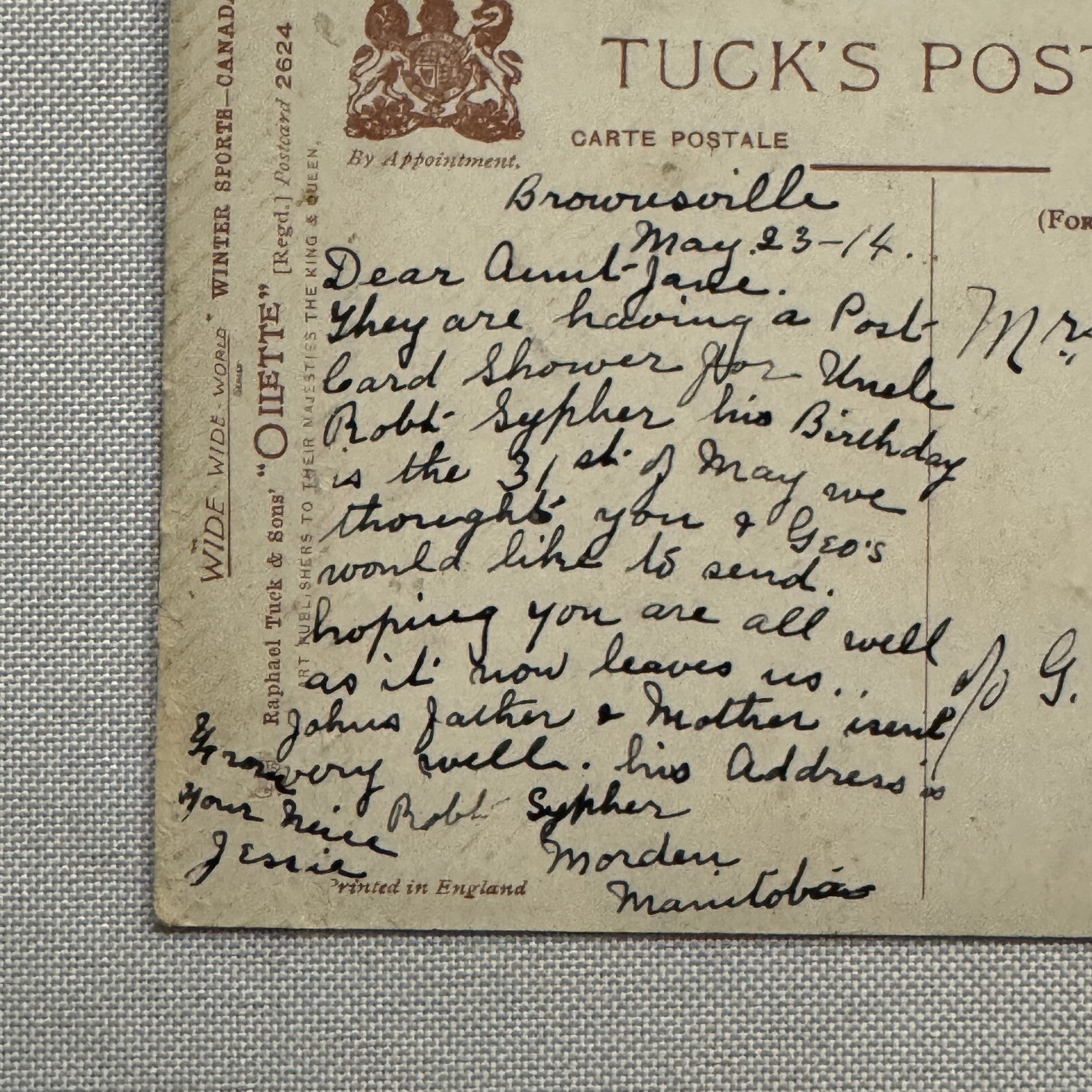 Tucks Postcard High Jump Skiing Antique Vintage Gilette