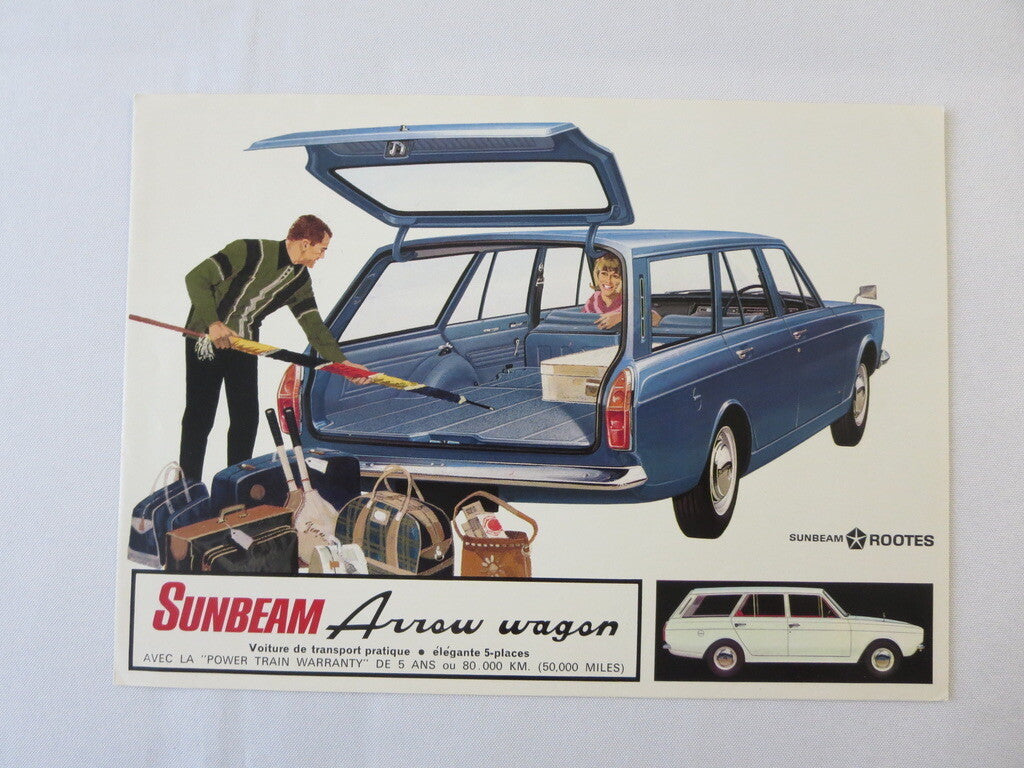 1960s Sunbeam Arrow Wagon Sales Brochure Catalog FRENCH Chrysler Rootes 