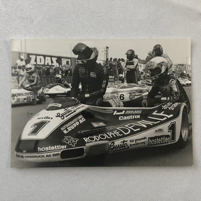 Vintage Motorcycle Racing Photo Photograph Print Germany Sidecar Side Car