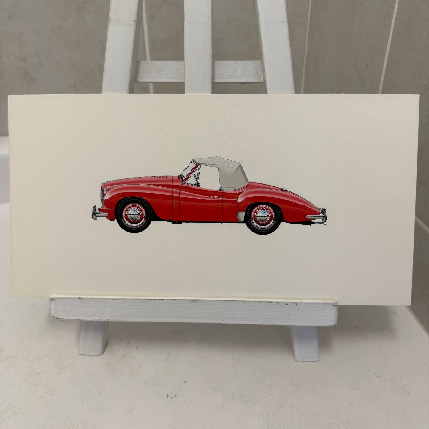 1952 Jowett Jupiter I Roadster Automobile Illustration Art Drawing Hand Drawn