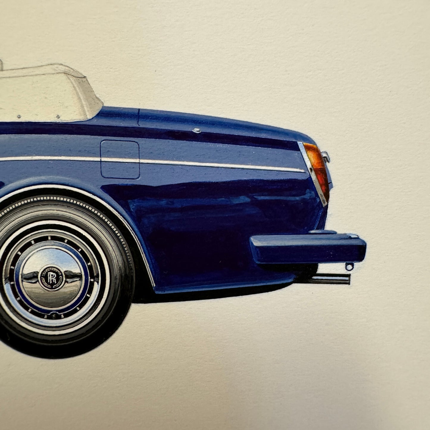 1993 Rolls Royce Corniche Convertible Car Illustration Art Drawing Robert Preis