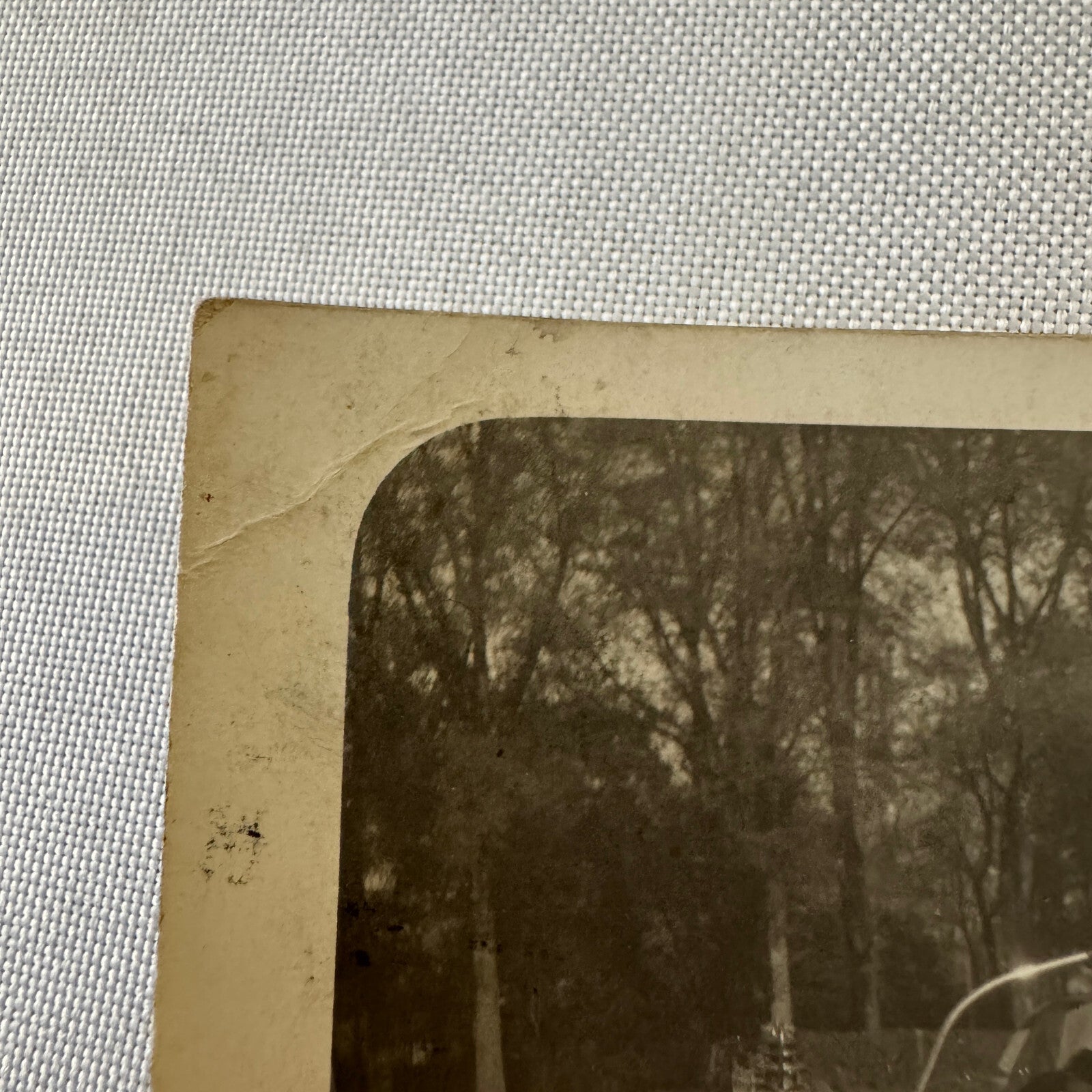 Vintage French Real Photo Postcard Post Card RPPC Man in Automobile Car Posted