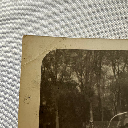 Vintage French Real Photo Postcard Post Card RPPC Man in Automobile Car Posted