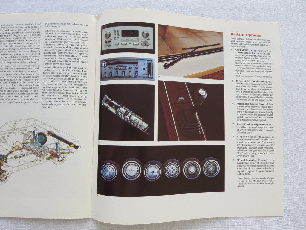 1984 Plymouth Reliant Sales Brochure Catalog Coupe Sedan Wagon 