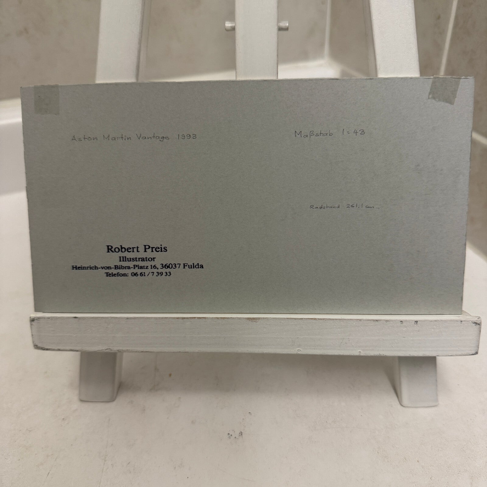 1993 Aston Martin Vantage Car Illustration Art Drawing Vintage Miniature