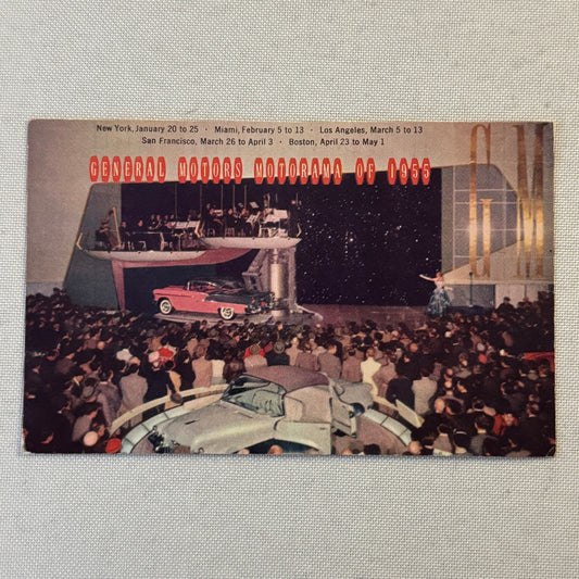 Vintage GM Motorama Postcard Post Card Concept Car Prototype 1955 General Motors