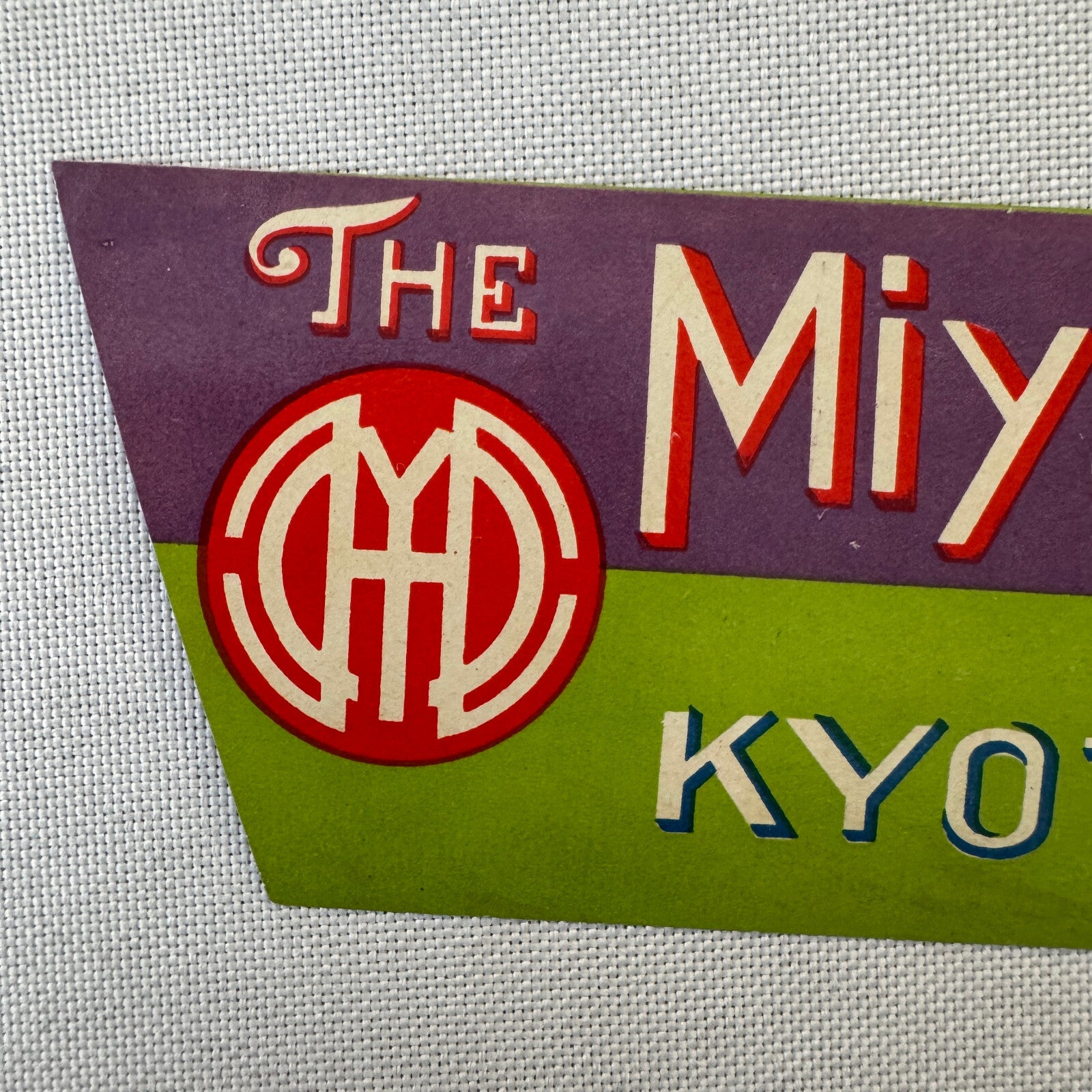 Vintage Hotel Travel Luggage Label The Miyako Hotel Kyoto Japan Japanese