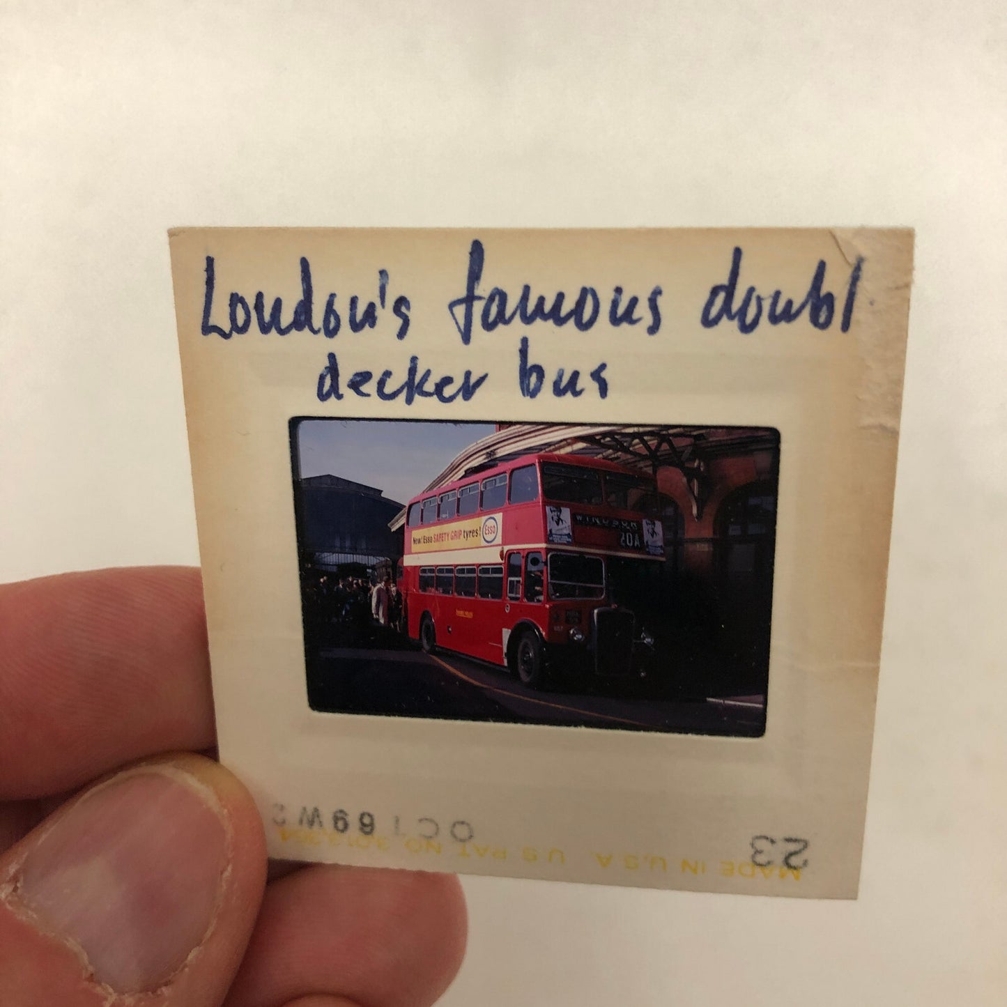 35MM Slide Photo London Double Decker Bus Truck 1969 