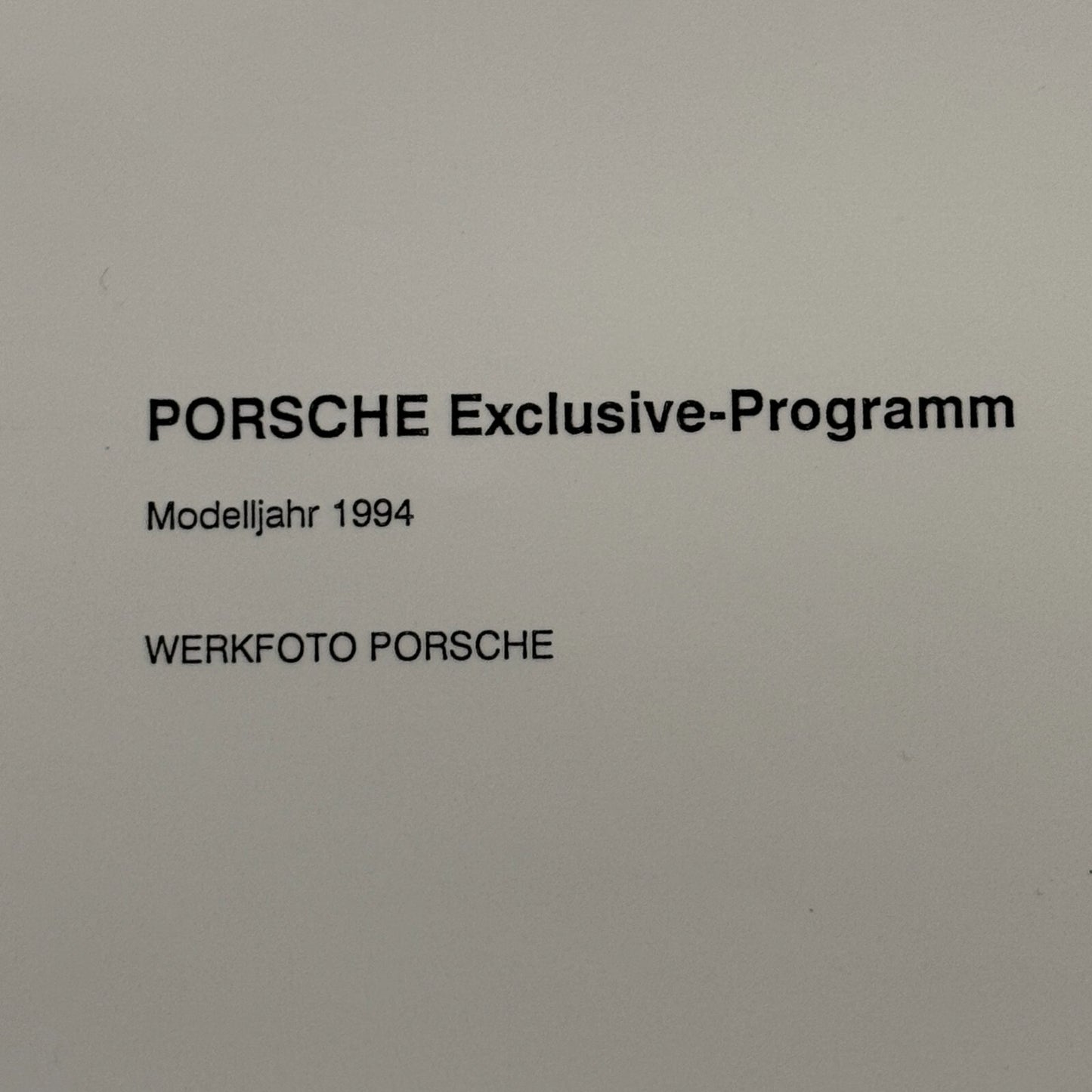 1994 Porsche Exclusive Program Custom Interior Factory Photo Photograph Werkfoto
