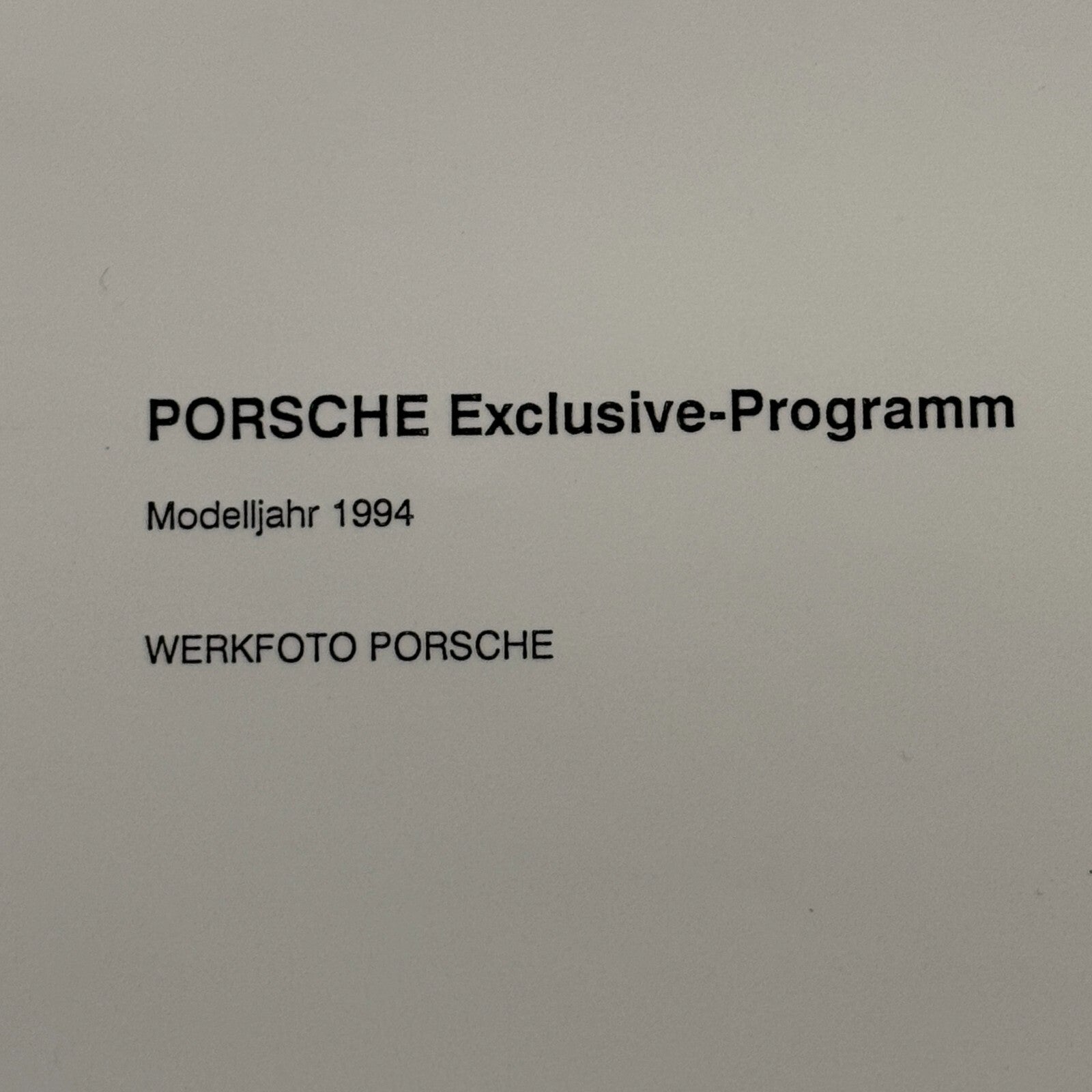 1994 Porsche Exclusive Program Custom Interior Factory Photo Photograph Werkfoto