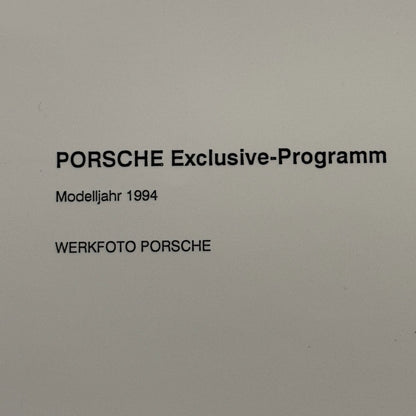1994 Porsche Exclusive Program Custom Interior Factory Photo Photograph Werkfoto