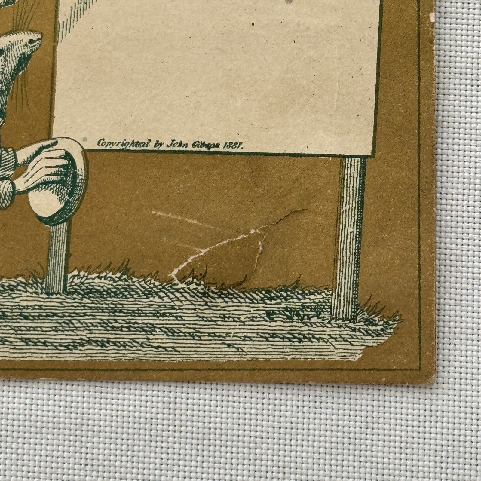 Victorian Trade Card Antique Cat Mouse John Gibson 1881
