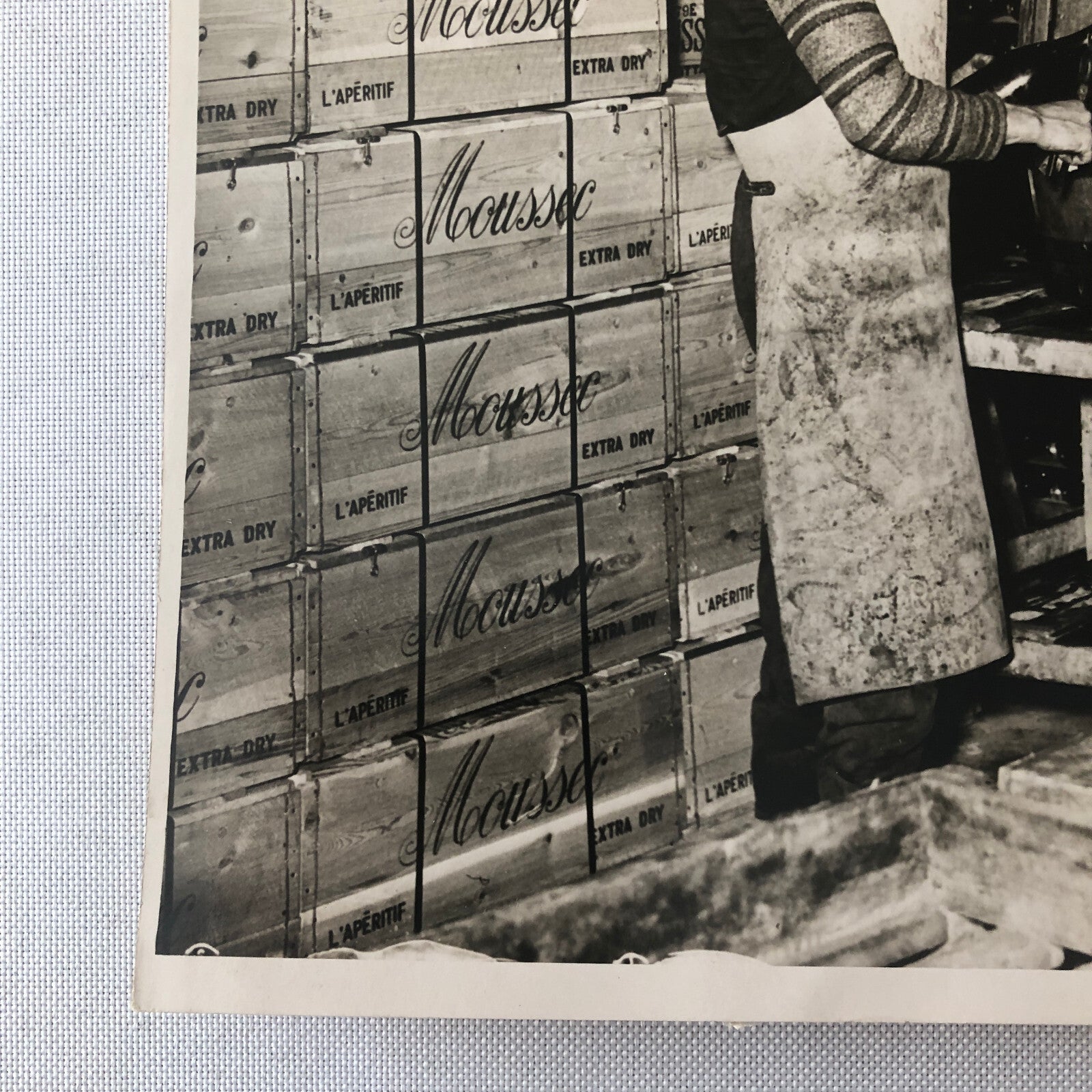 Press Photo Photograph Moussec Wine Maker Winery Wine Bottles 1934