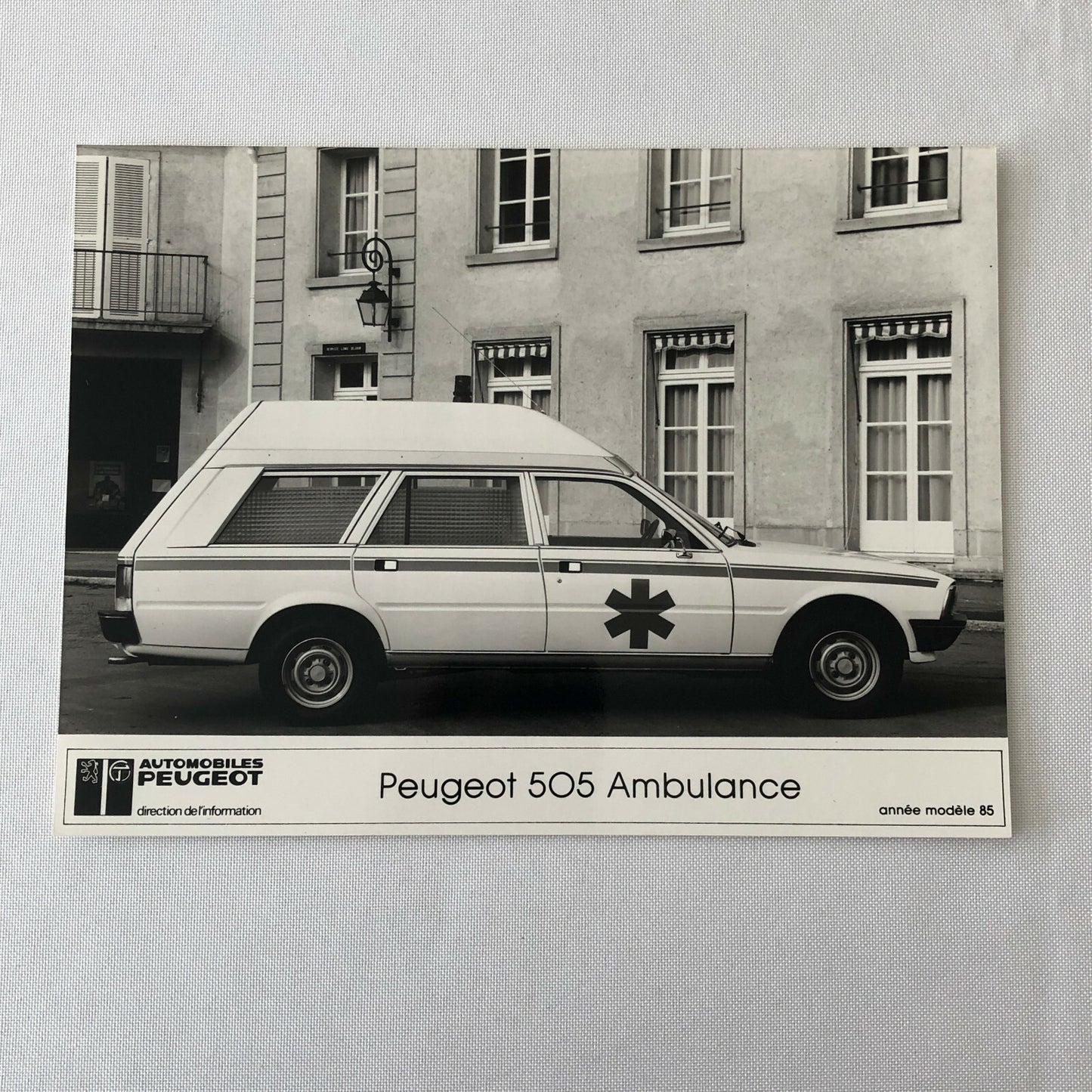 Vintage Peugeot 505 Ambulance Van Factory Press Photo Photograph 