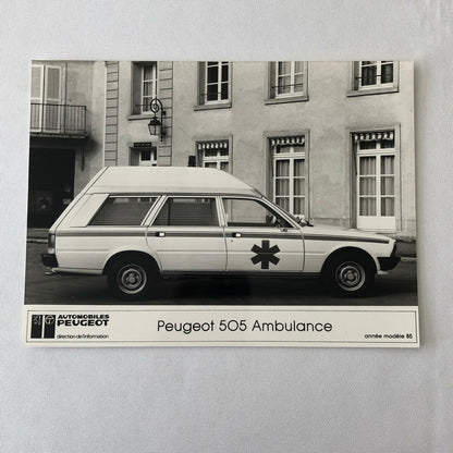 Vintage Peugeot 505 Ambulance Van Factory Press Photo Photograph 