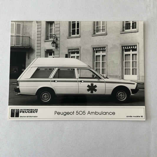 Vintage Peugeot 505 Ambulance Van Factory Press Photo Photograph 