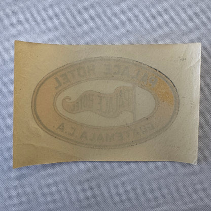 Vintage Hotel Travel Luggage Label Palace Hotel Guatemala CA