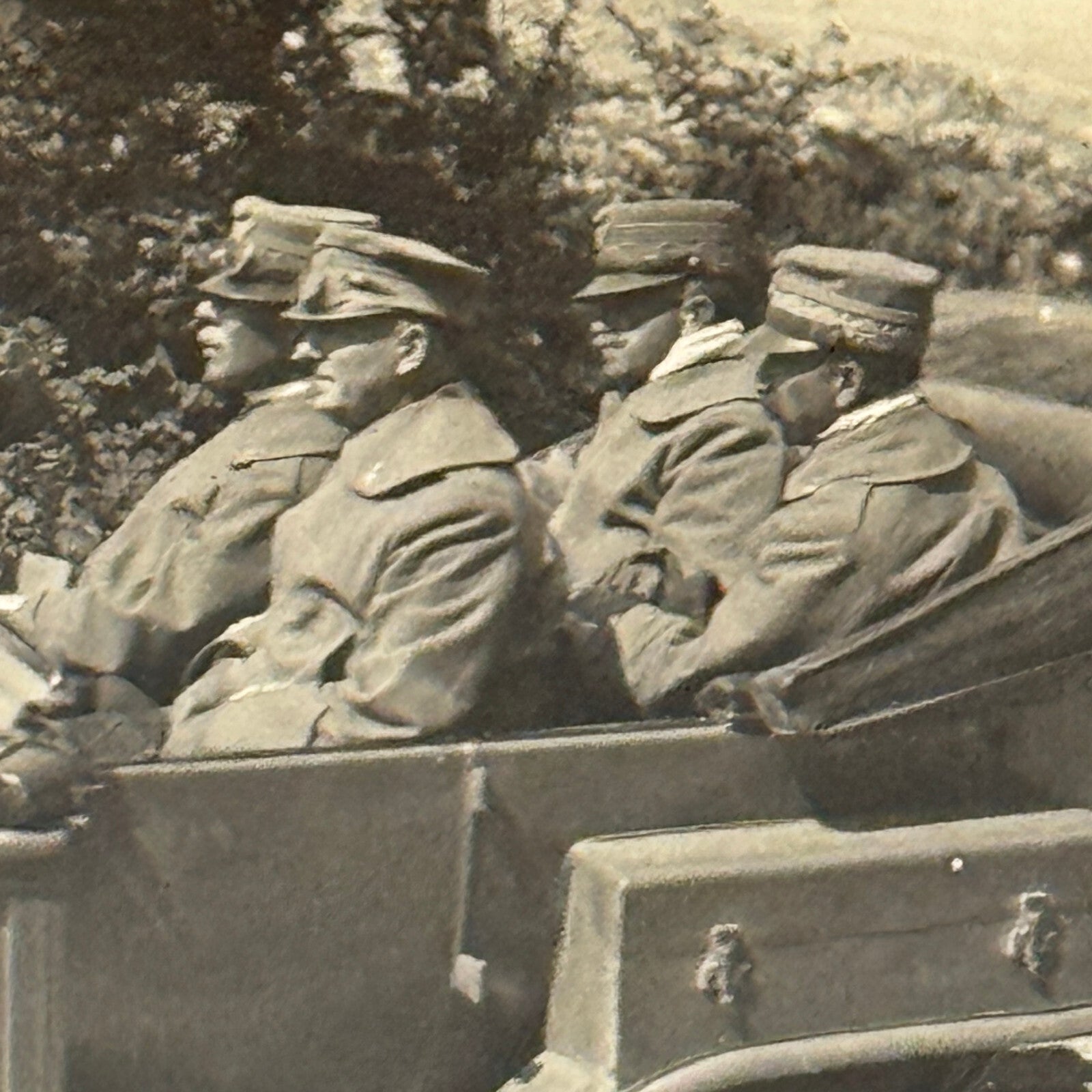 Vintage Photograph Photo Men in Early Automobile Possibly Military