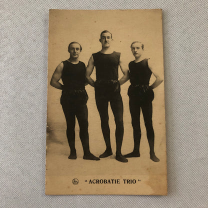 Circus Acrobat Performer Act Postcard Post Card Vintage Acrobatie Trio French