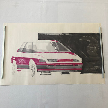 Ford Car Styling Concept Illustration Art Drawing Sketch Vintage SIGNED 1986
