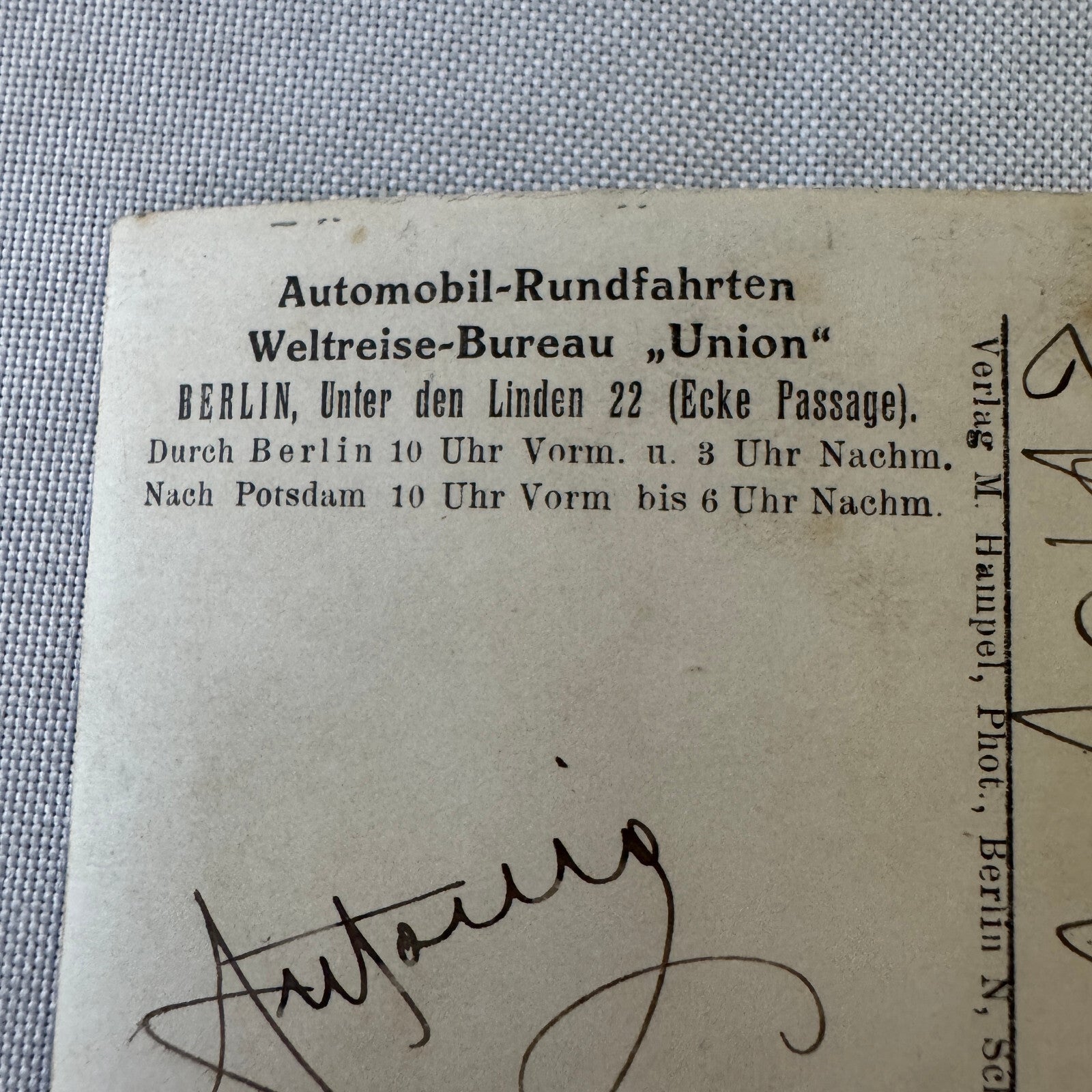 Vintage German Postcard Post Card Tour Bus Automobile Real Photo Postcard RPPC
