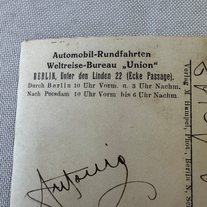 Vintage German Postcard Post Card Tour Bus Automobile Real Photo Postcard RPPC