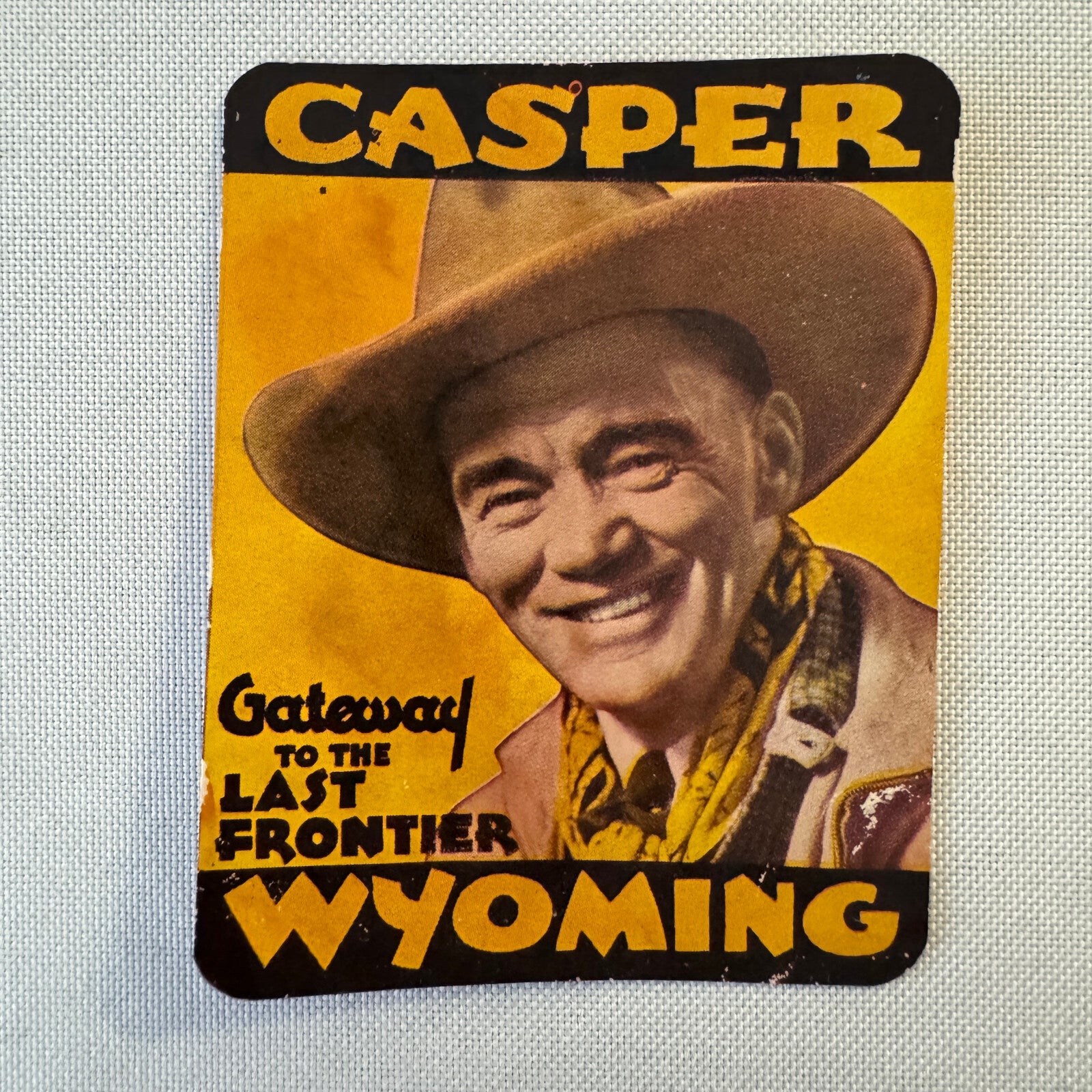 Vintage Travel Luggage Label Casper Wyoming