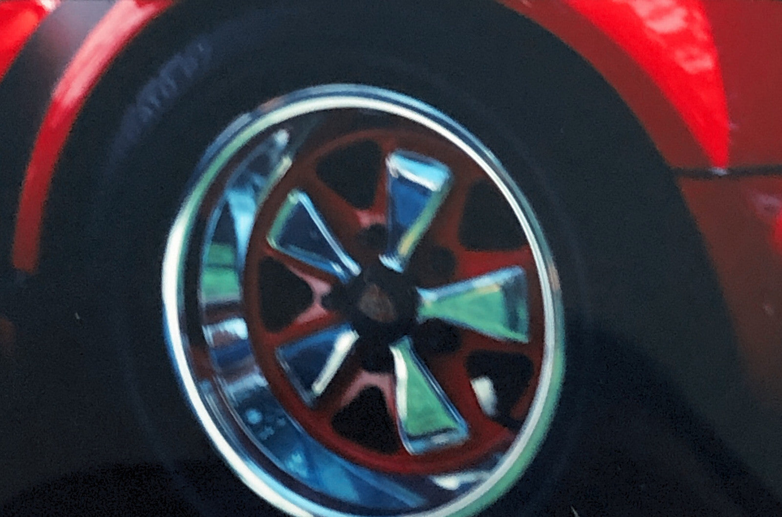 Porsche 911 Fuchs Wheel 35mm Photo Slide Vintage 1981