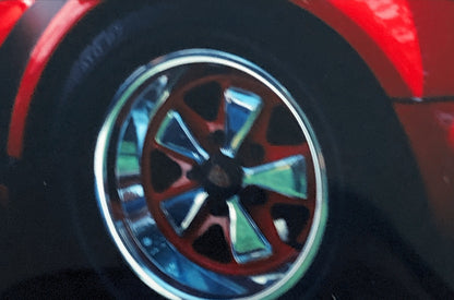 Porsche 911 Fuchs Wheel 35mm Photo Slide Vintage 1981