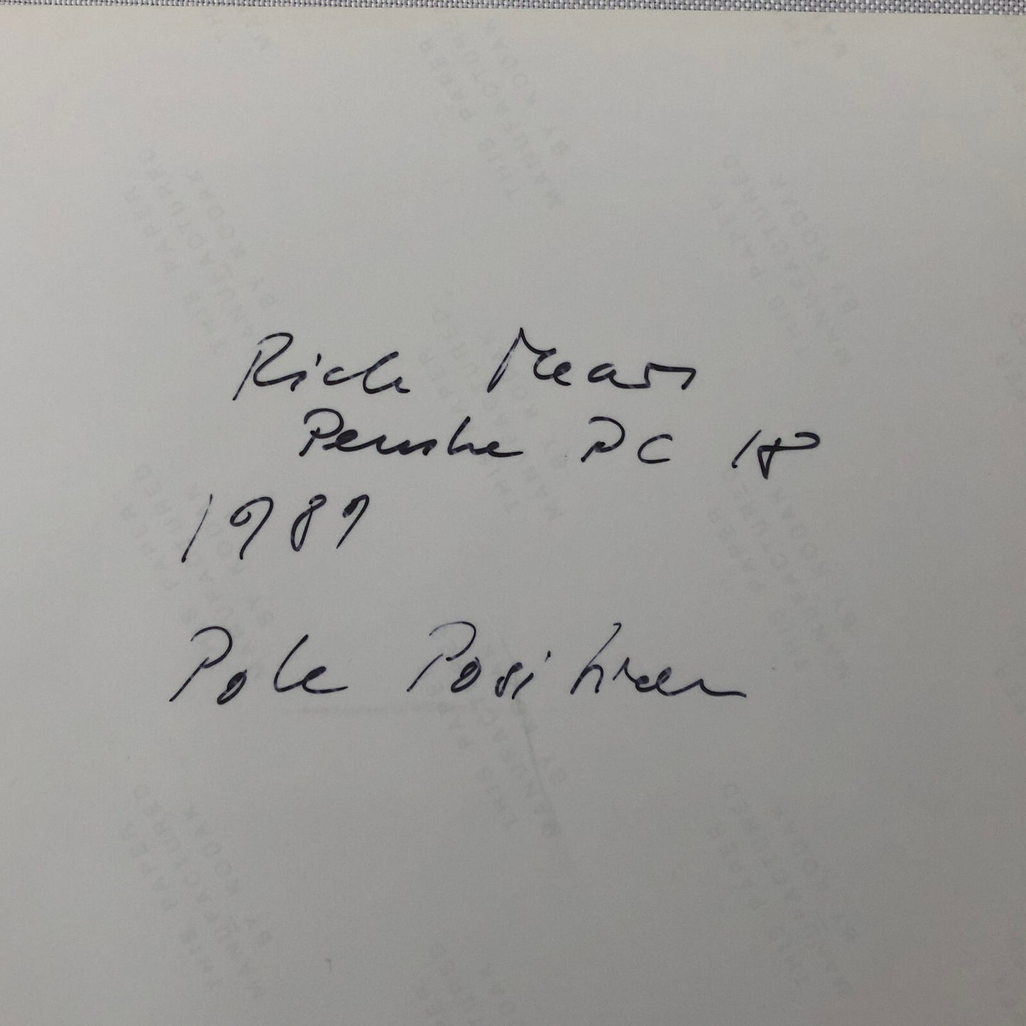 Vintage Indy Indianapolis Racing Photo Photograph Rick Mears 1989