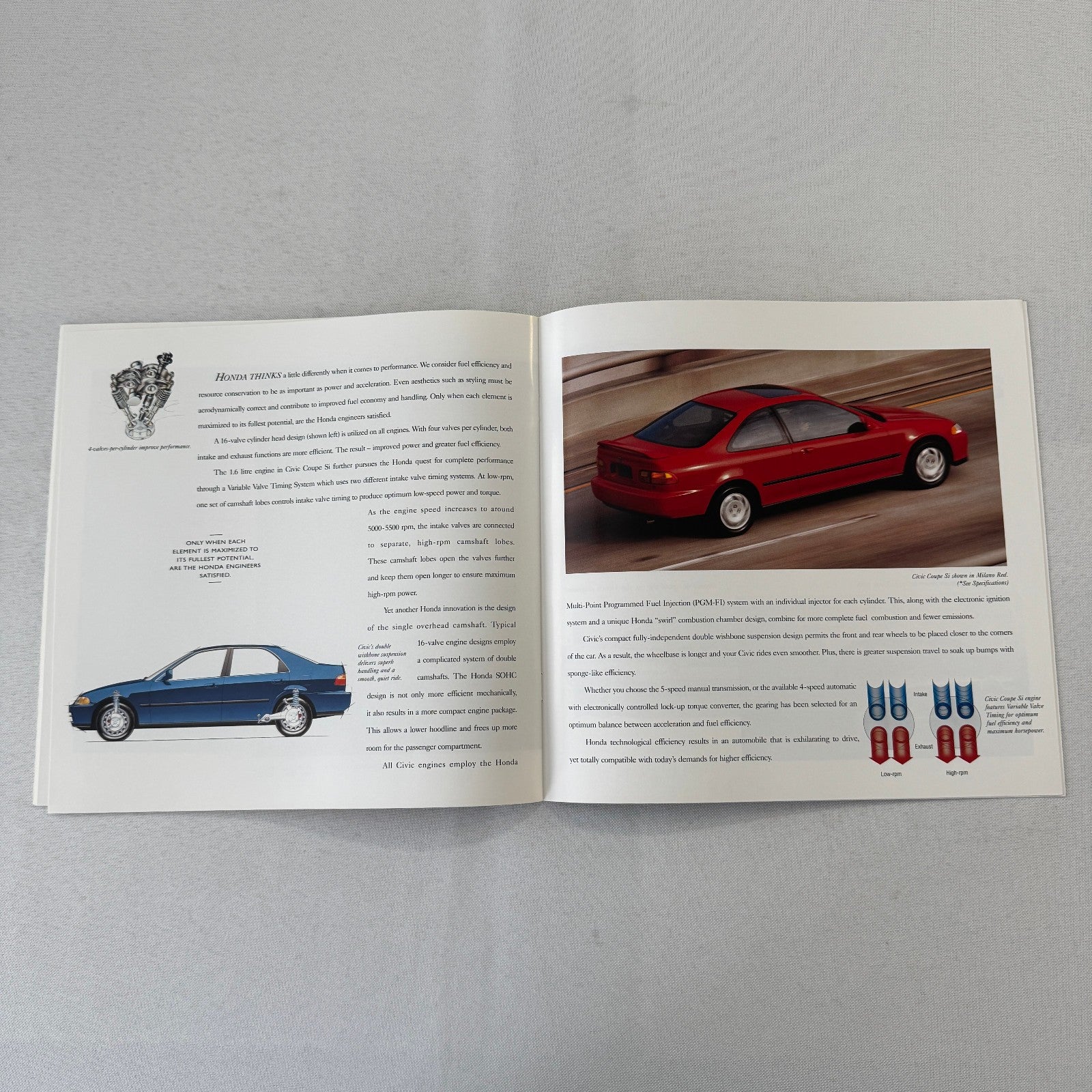 1995 Honda Civic Car Sales Brochure Catalog Hatchback Coupe Sedan Canadian