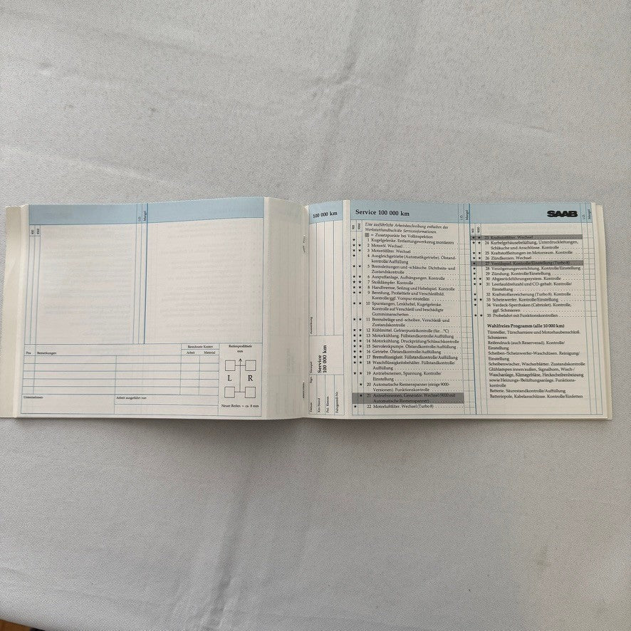 Saab 900 and 9000 Service Book Manual GERMAN 1988 1989