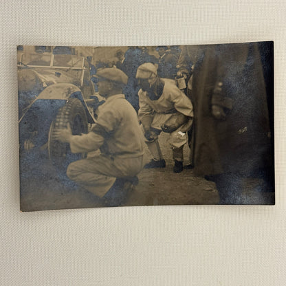 Vintage Racing Car Photo Photograph Print Crew Tire Change Francesco Crupi