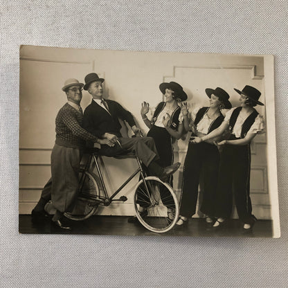 Circus Performers with Bicycle Real Photo Postcard Post Card RPPC