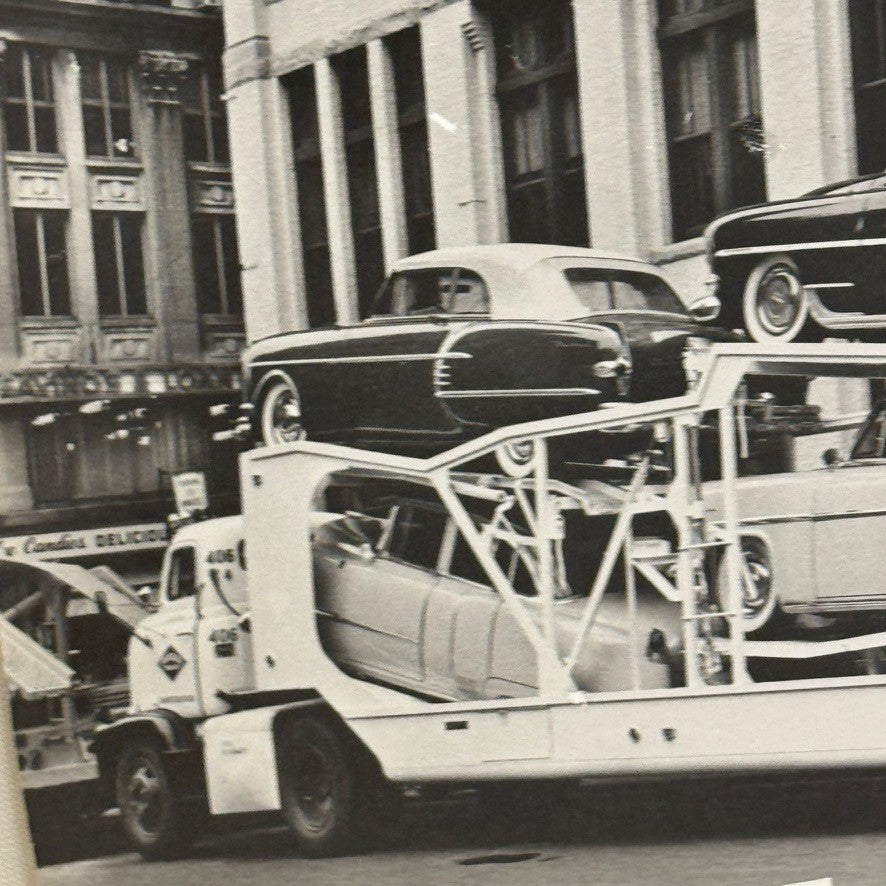 Vintage 1954 Fruehauf Car Trailer Truck Photo Cadillac Packard Modern Print