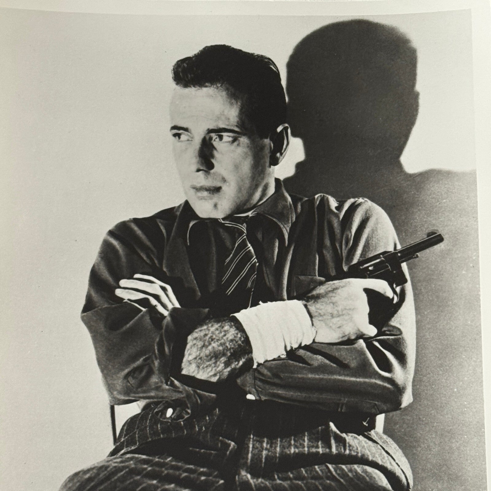 Vintage Movie Film Photo Photograph Actor with Gun Gangster Humphrey Bogart