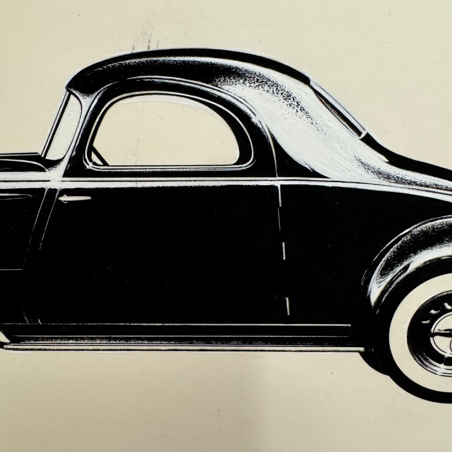 1935 Hupmobile Aerodynamic 8 Coupe Car Illustration Art Drawing Hand Drawn