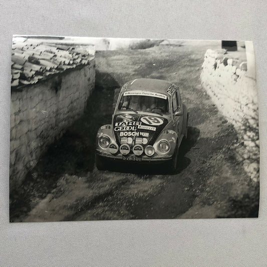 Vintage Rally Racing Photo Photograph 1974 Tour de Corse VW Volkswagen Beetle