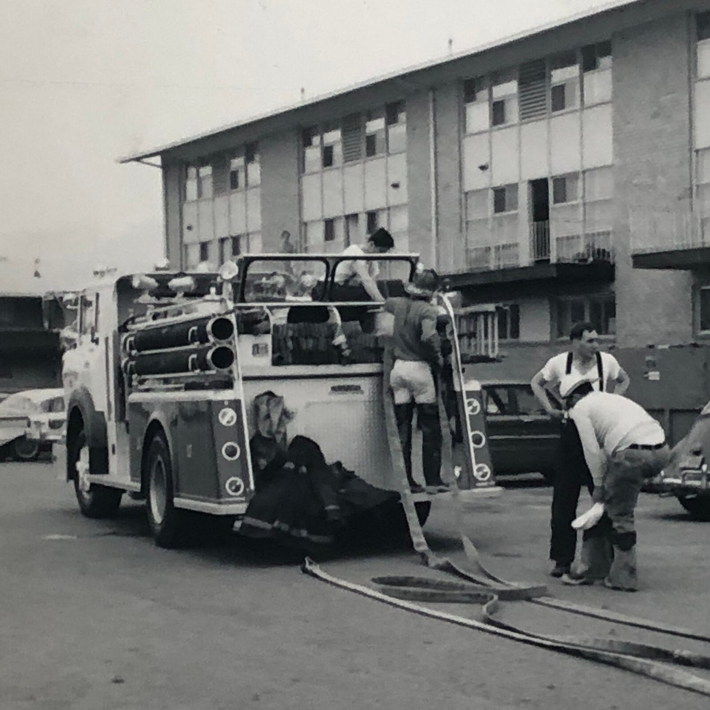 Vintage Fire Truck Firefighter Firefighting Photo Photograph Lot of 3 Cars +