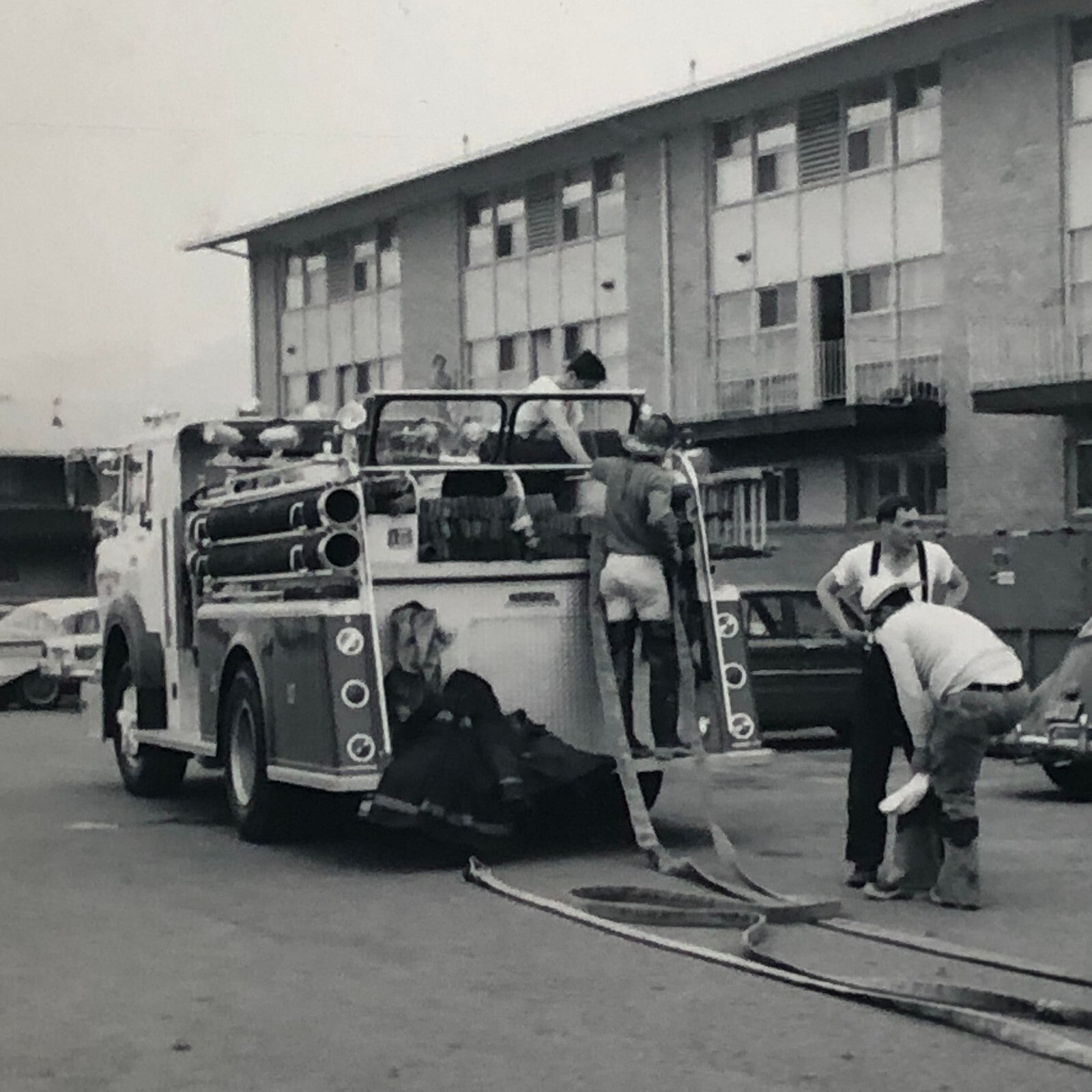 Vintage Fire Truck Firefighter Firefighting Photo Photograph Lot of 3 Cars +