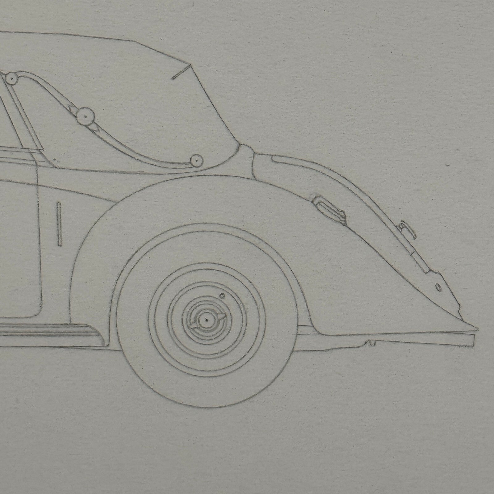 1938 Lagonda LG6 Drophead Coupe Car Illustration Art Drawing Hand Drawn